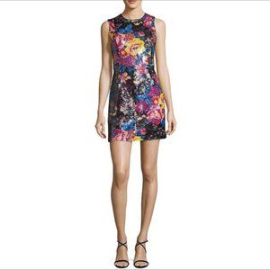 DVF Designer Sequined Wedding Floral Sleeveless Mini Dress